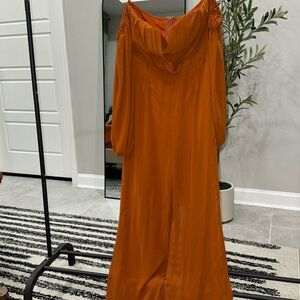 Long sleeve off the shoulder jumpsuit